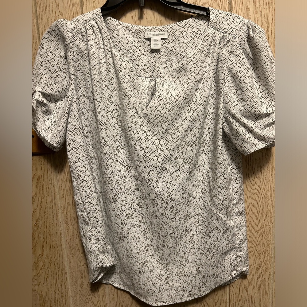 Carolina Belle blouse, S/P, white w/ black dots